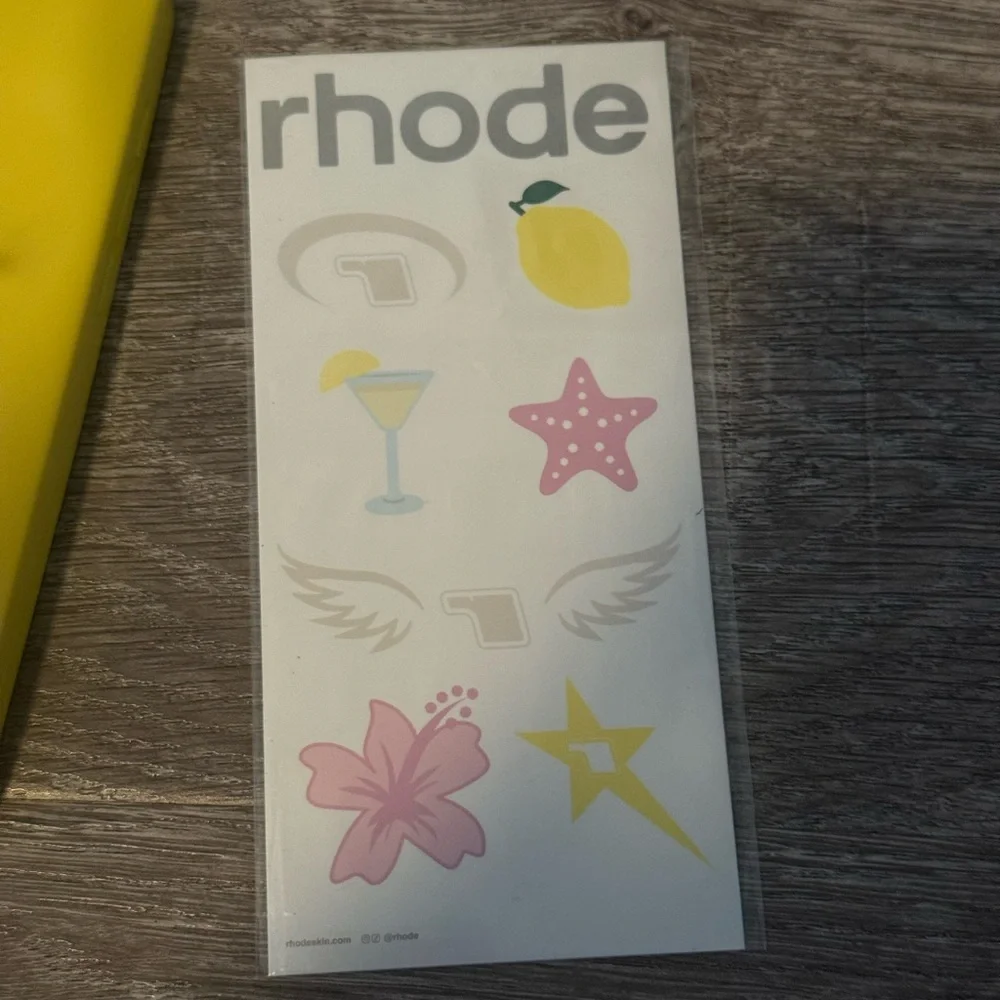 Rhode Lemontini iPhone 16 pro max case with temporary tattoos